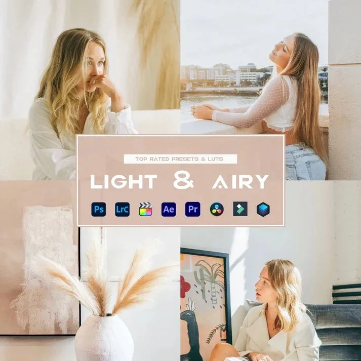 Light & Airy Preset & LUTs Collection – Bright & Dreamy Aesthetic